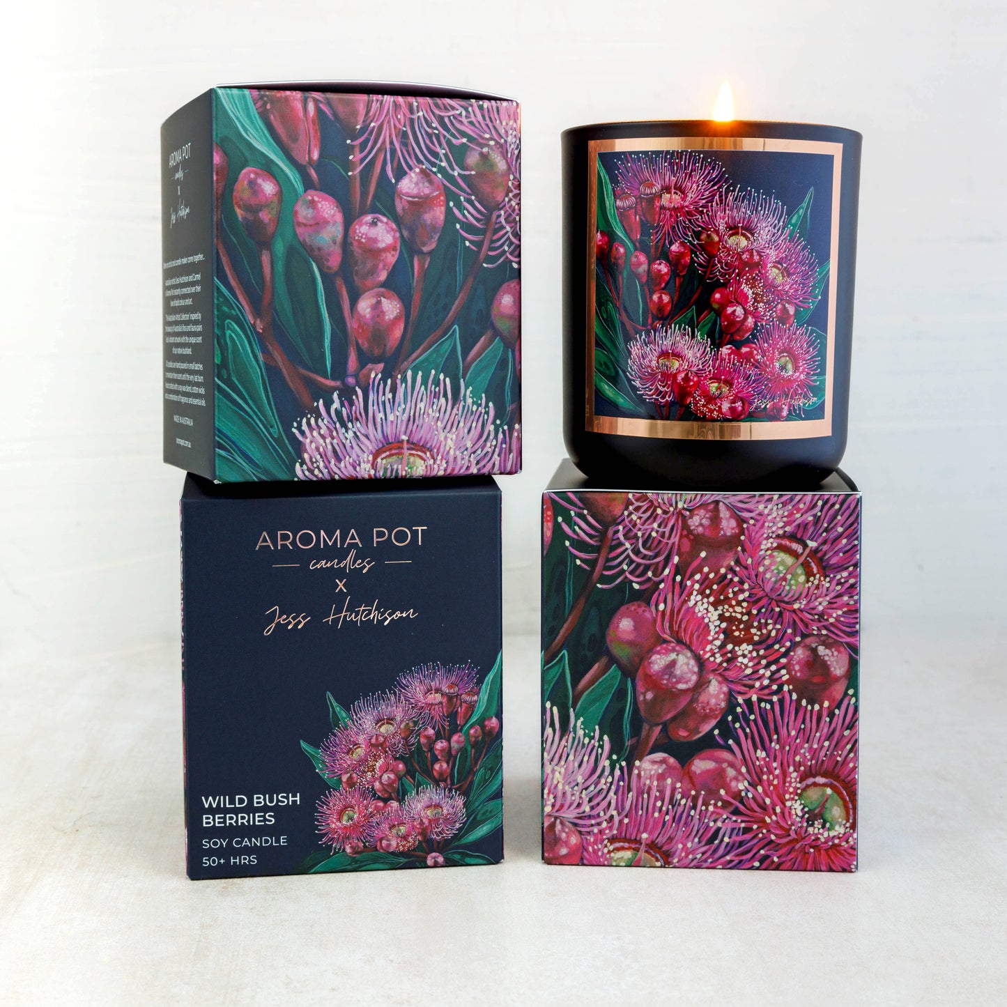 50+hrs Australian artist soy candle - Wild Bush Berries