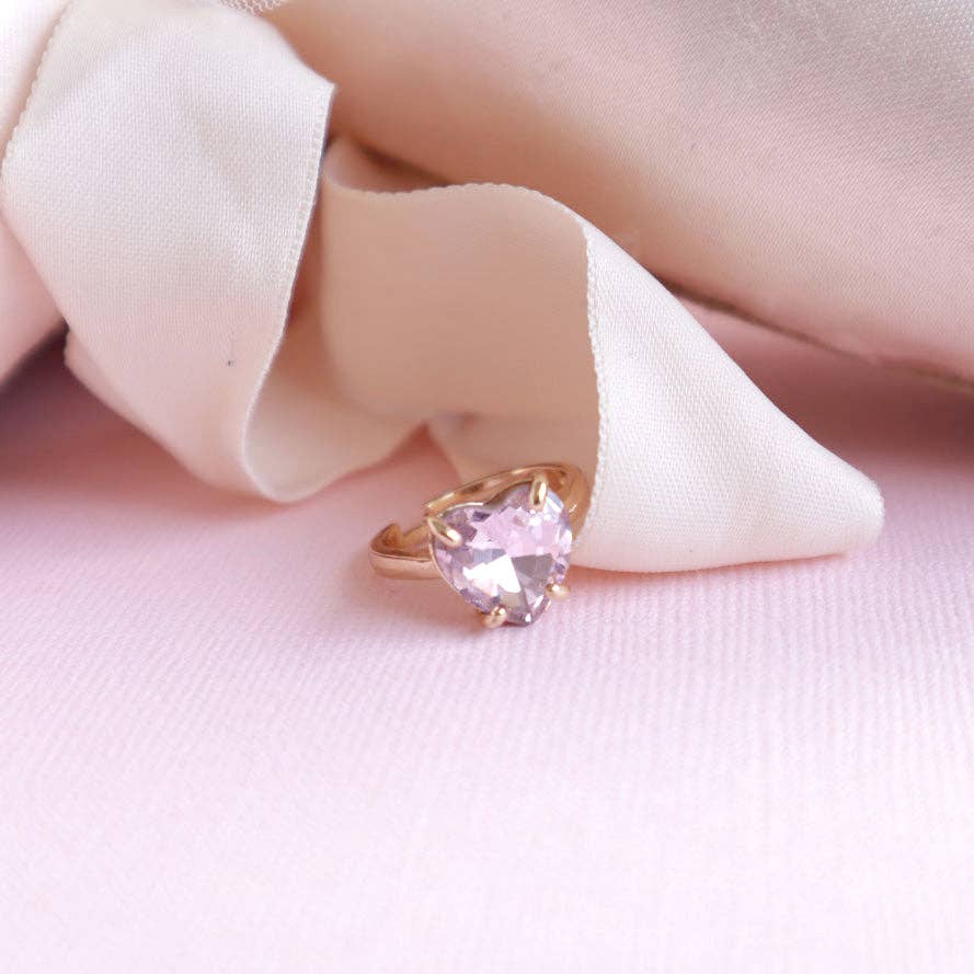 Crystal Heart Ring (With Box)