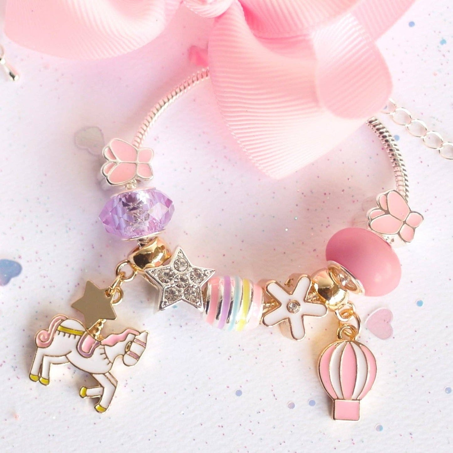 Unicorn Carousel Charm Bracelet: Boxed