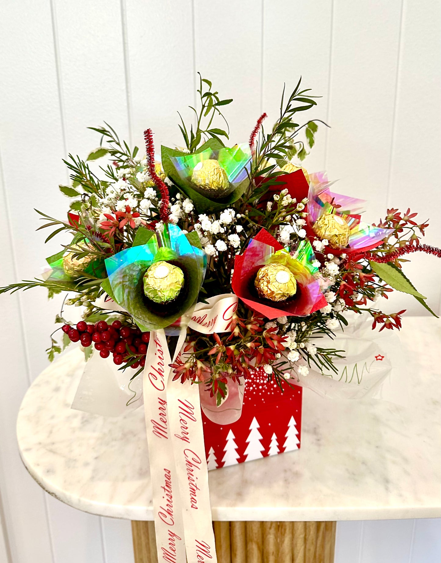 Christmas chocolate and floral box