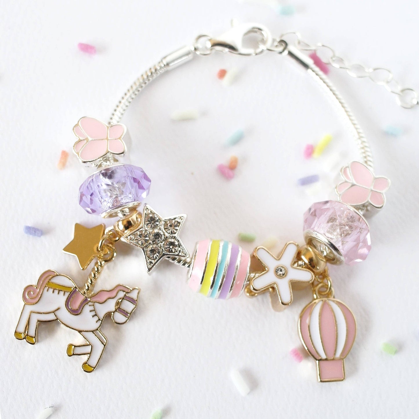 Unicorn Carousel Charm Bracelet: Boxed