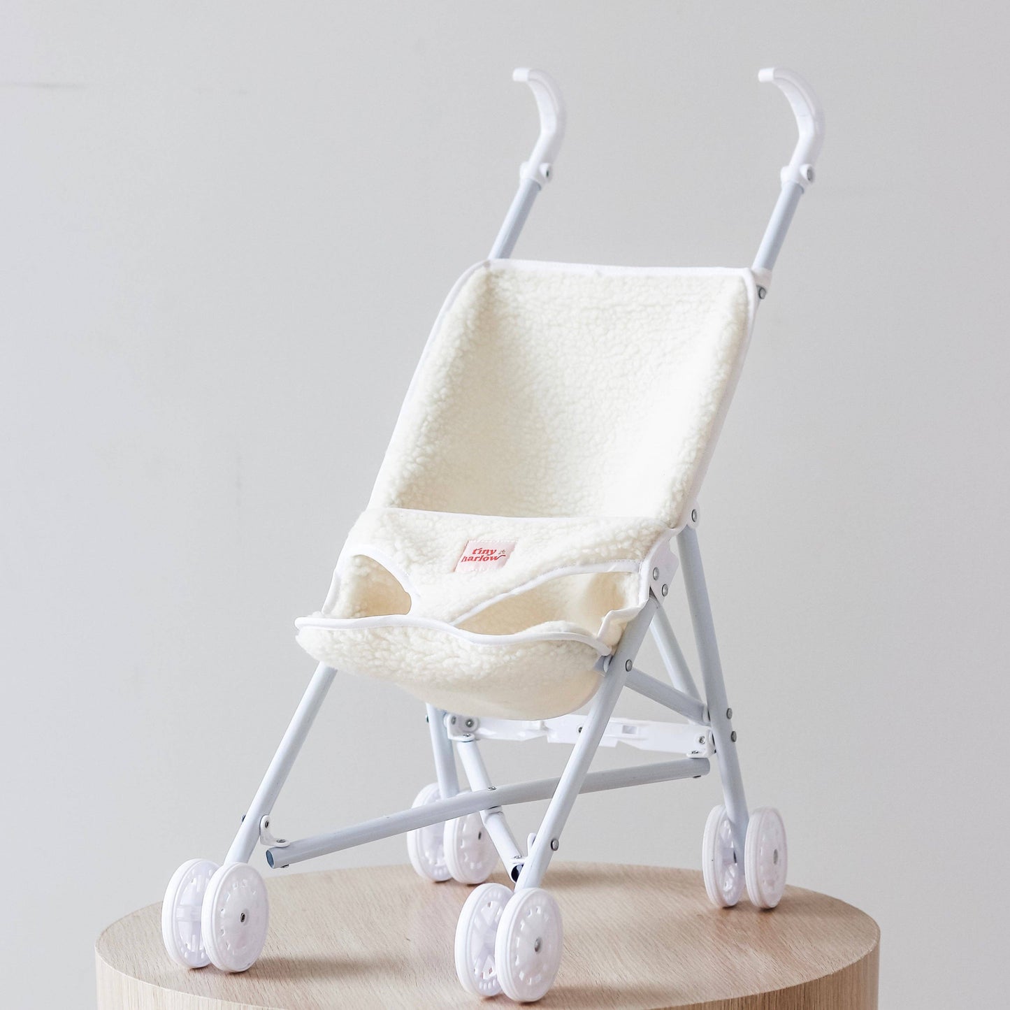 Tiny Harlow Folding Dolls Stroller-  Cream Sherpa *PRE ORDER*: Cream Sherpa Stroller