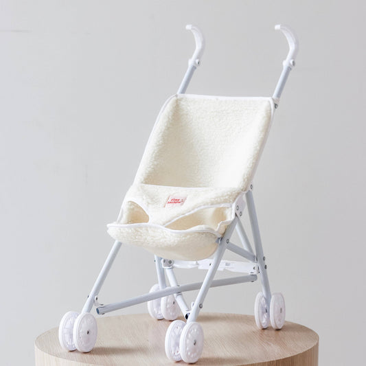Tiny Harlow Folding Dolls Stroller-  Cream Sherpa *PRE ORDER*: Cream Sherpa Stroller