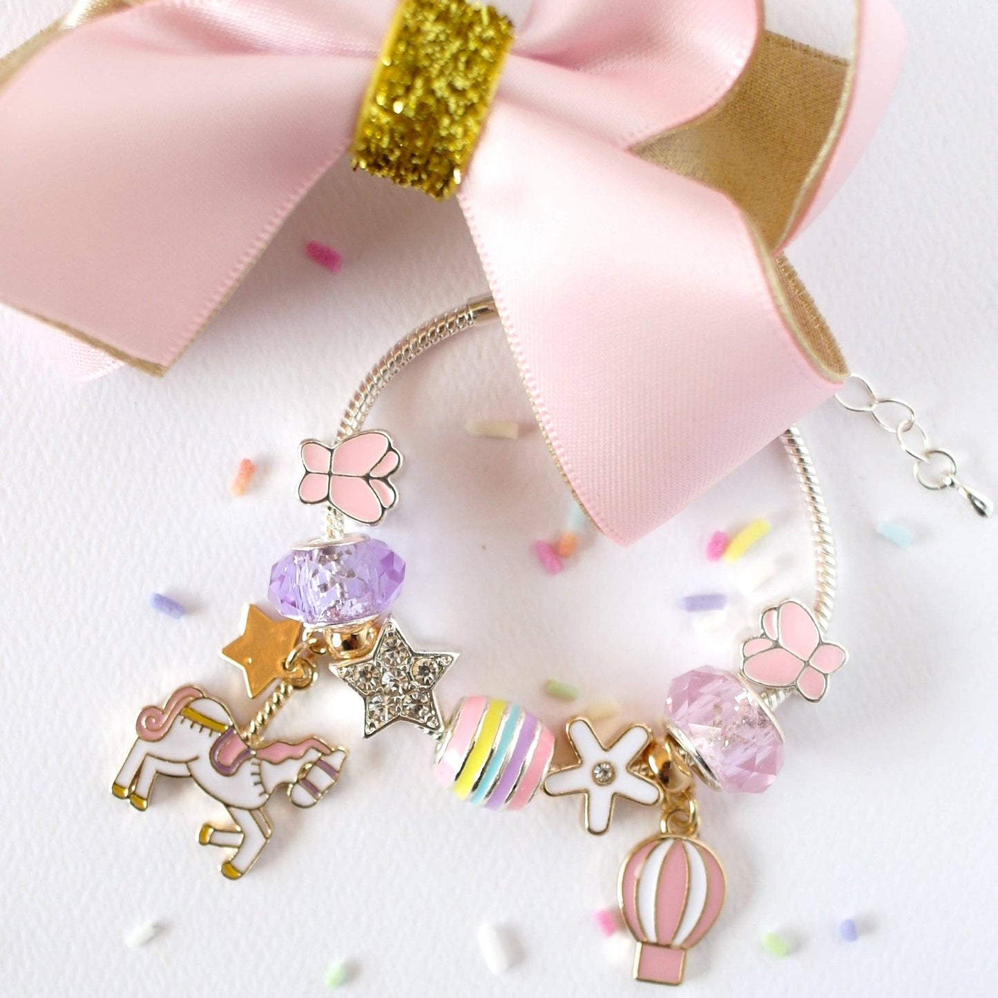 Unicorn Carousel Charm Bracelet: Boxed